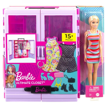Lalka Barbie Barbie Szafa + Akcesoria (194735089550)