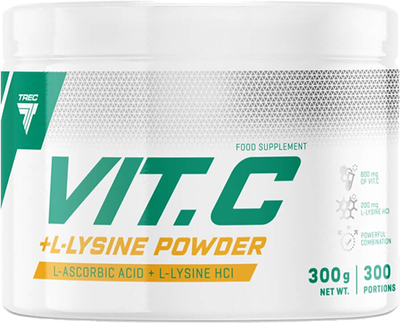 Witamina C Trec Nutrition + L- Lysine Proszek 300 g Jar (5902114017552)