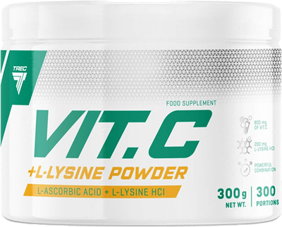 Вітамін С Trec Nutrition + L-Лізин Порошок 300 г Jar (5902114017552)