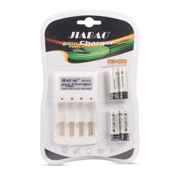 Зарядний пристрій з ААА акумуляторами Jiabao Digital Charger JB-212 AA / AAA білий