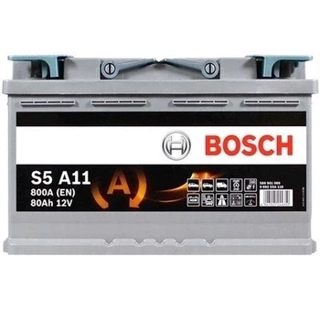 Аккумулятор 80Ah-12v BOSCH AGM (S5A11) (315x175x190),R,EN800