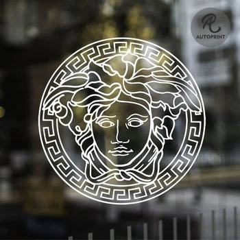 Наклейка на авто Oracal Логотип Versace Белая 30х30см (NА000-41-3)