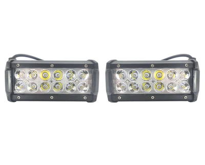 Комплект LED фар каждая по 12 диодов. Двухрядные фары - прожектор! Товар с Гарантией качества! С -36W.S. Корея