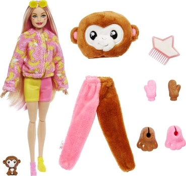 Lalka Barbie Cutie ujawnia małpkę przyjaciół z dżungli (194735106646)