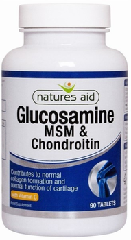 Natures Aid Glukozamina MSM Chondroityna 90 tabletek (5023652202092)