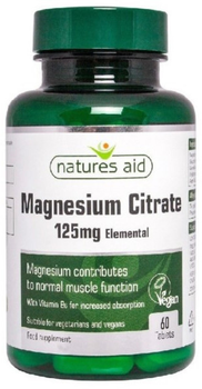 Natures Aid Cytrynian Magnezu 125mg 60 tabletek (5023652294066)