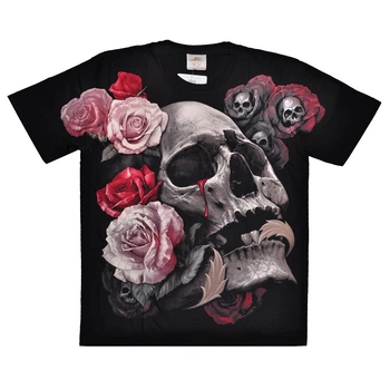 Футболка Череп серед троянд (Rock Eagle, Total t-shirt), Розмір L