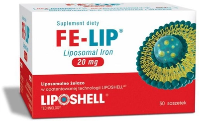 Харчова добавка Ascolip Ліпосомальне залізо 20 мг FE-LIP 30 саше (5903938555107)
