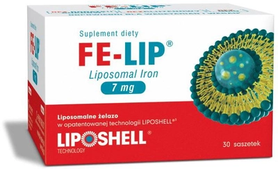 Харчова добавка Ascolip Ліпосомальне залізо 7 мг FE-LIP 30 саше (5903938555114)