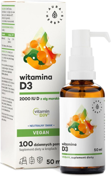 Aura Herbals Witamina D3 2000 IU Vegan 50 ml (5902479613413)