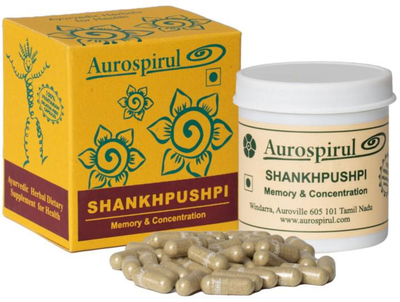 Харчова добавка Aurospirul Shankhpushpi Пам'ять та концентрація 100 капсул (730490942831)