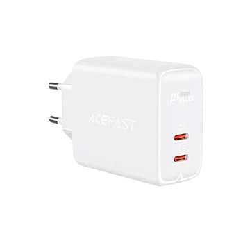 Адаптер мережевий ACEFAST A9 |2Type-C, 40W/3A, PD/QC| White