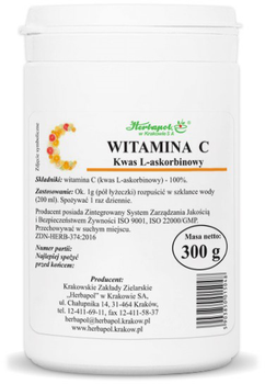 Herbapol Witamina C 300 g Kwas L-Askorbinowy (5903850015048)