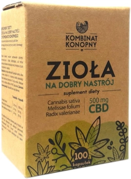 Харчова добавка Kombinat Konopny Конопляні трави для гарного настрою 100 капсул (5904139279175)