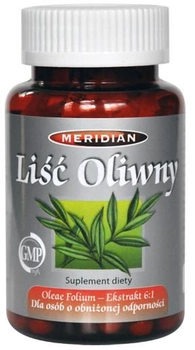 Харчова добавка Meridian Olive Leaf 60 капсул Протигрибковий засіб (5906489288081)