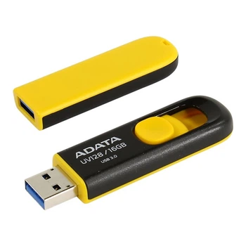 USB флеш-накопитель, флешка A-DATA UV128 USB3.1 16GB Black-Yellow(AUV128-16G-RBY)