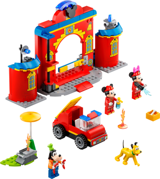 Zestaw klocków LEGO Mickey and Friends Remiza i wóz strażacki Myszki Miki i przyjaciół 144 elementy (10776)