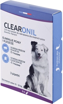 Каплі для собак середніх порід Francodex Clearonil 10-20 кг 134 мг х 3 шт (DLPFRXPIE0004)
