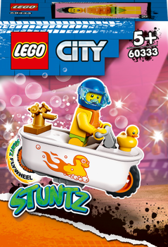 Конструктор LEGO City Каскадерський мотоцикл для гри у ванні 14 деталей (60333)