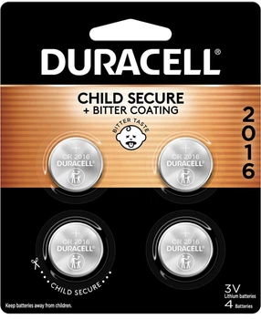 Спеціалізована літієва батарейка типу «таблетка» Duracell 2016 3V 4 шт