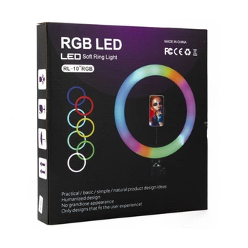 Кольцевая лампа RL-10 RGB (26см) без стойки с пультом