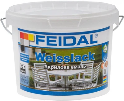 Емаль Feidal Weisslack біла шовковисто-матова 2.5 л (4820080582557)
