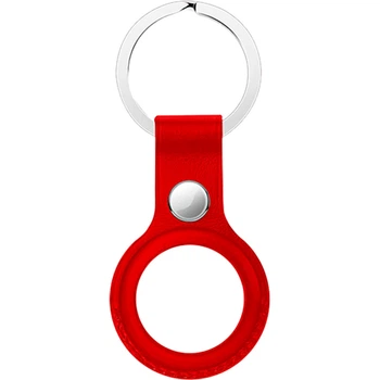 Чехол для поисковой метки Apple AirTag Leather Key Ring (Red Product) HC [59560]
