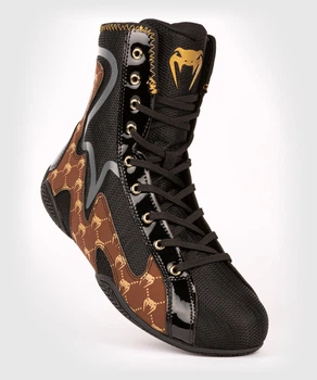 Боксерки Venum Elite Evo Monogram Boxing Shoes Black Brown (VENUM-04346-124-12)