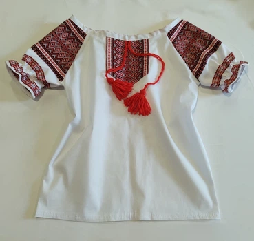 Вишиванка короткий рукав р.80-86 біла (Vh009)