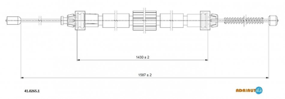 RENAULT Трос ручного тормоза прав. 1587/1430 Clio III 05- Adriauto (4102651)