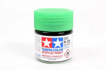 Акриловий лак X25 Прозорий зелений блиск (Clear Green Gloss) 23мл Tamiya 81025