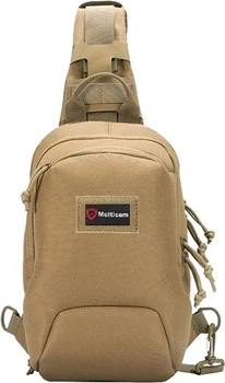Тактична сумка нагрудна Multicam KMS-6 на блискавці з трьома кишенями Койот