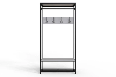 Вешалка напольная модульная Ferrum-decor Трелис 15 180x90x38 черный ДСП Белое 16мм (XK00325)