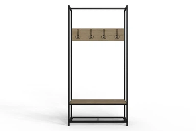 Вешалка напольная модульная Ferrum-decor Трелис 13 180x90x38 черный ДСП Дуб Сонома 16мм (XK00292)