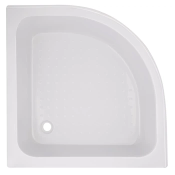Піддон для душової кабіни LIDZ KAPIELKA 80x80x26см напівкруглий акриловий із сифоном білий LKAST808026