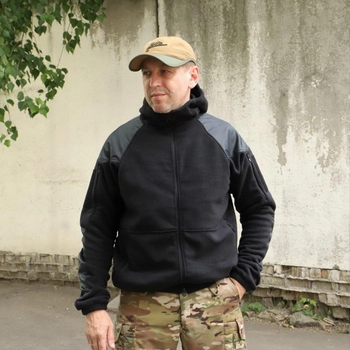 Флісова тактична куртка з капюшоном Шерман чорний розмір 66 (926)