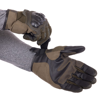 Перчатки тактичні із закритими пальцями Military Rangers BC-9876 колір: Оливковий, розмір: XL