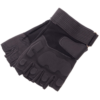 Тактичні рукавички з відкритими пальцями SP-Sport BC-8808 Чорний розмір: L