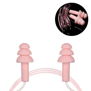 Беруши для плавания, купания, бассейна с силиконовым шнуром - Pink (11022)