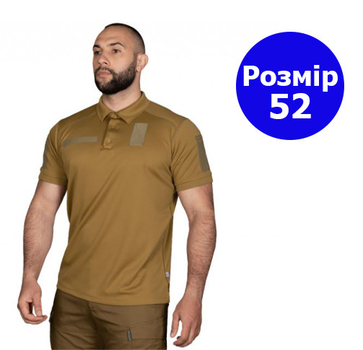 Тактическая футболка поло Polo 52 размер XL,футболка зсу поло койот для военнослужащих,мужская футболка поло