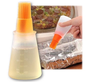 Силіконова пляшка дозатор зі щіткою Oil Mix Bottle Orange 60 мл