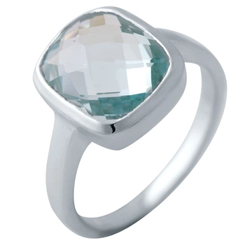 Срібна каблучка з натуральним топазом 6.075ct, вага виробу 4,6 гр (2042600)