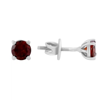 Срібні сережки з натуральним гранатом 1.193ct (1764244)