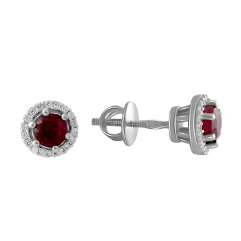Серебряные серьги с натуральным рубином 1.946ct (1966747)