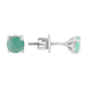Срібні сережки з натуральним смарагдом 0.895ct (2043553)