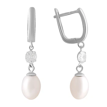Серебряные серьги с натуральным жемчугом 8ct (2041351)