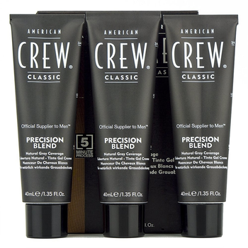 System maskowania siwych włosów American Crew Precision Blend Medium Ash poziom 5-6 3 x 40 ml (0738678248331)