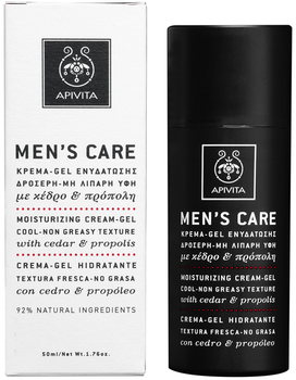 Apivita Men's Care nawilżający krem-żel chłodzący o nietłustej konsystencji z cedrem i propolisem 50 ml (5201279008017)