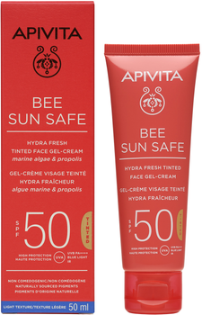 Apivita Bee Sun Bezpieczny żel do opalania twarzy SPF50 Tonujący 50ml (5201279080174)