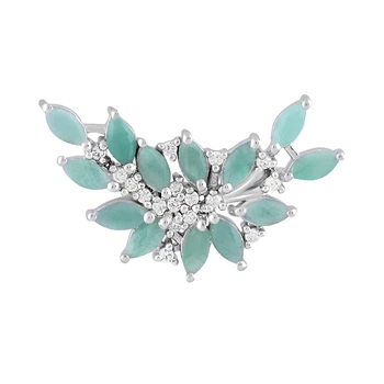 Серебряная брошка с натуральным изумрудом 3.358ct (2106500)